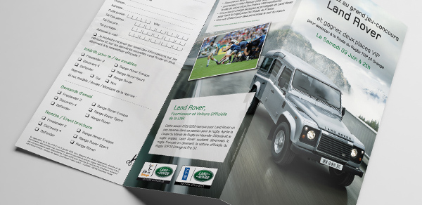 Agence K2 - Land Rover - Flyer jeu-coucours Top 14