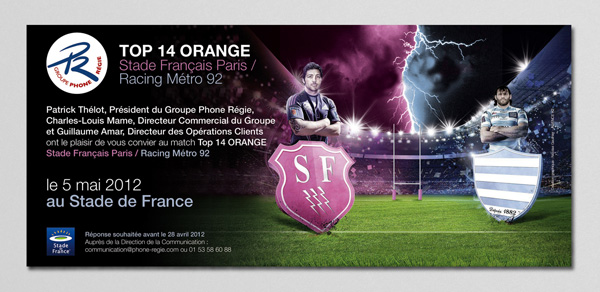 Agence K2 - Groupe Phone Régie - Invitation Top 14 Orange